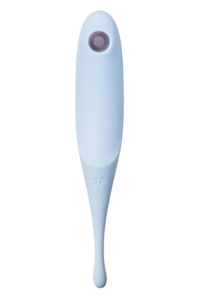 Вакуум-волновой бесконтактный стимулятор клитора Satisfyer Twirling Pro, силикон, голубой
