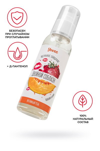 Съедобная гель-смазка Yovee «Двойной соблазн» со вкусом клубники и дыни, 100 мл